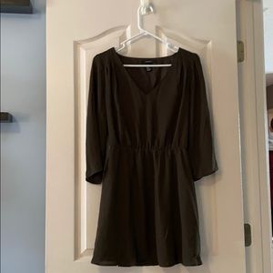 Olive Green 3/4 Sleeve Dress